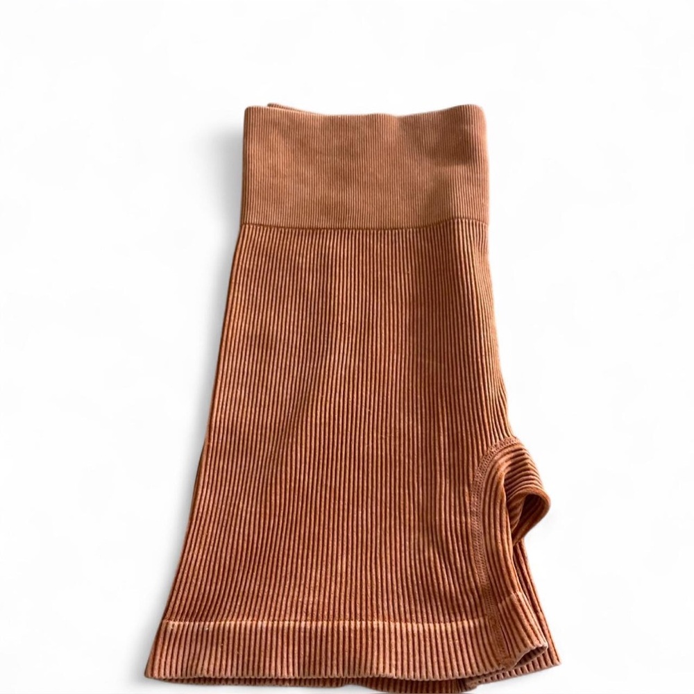 Colsie Kids Ribbed Tan Shorts - Picture 2 of 5